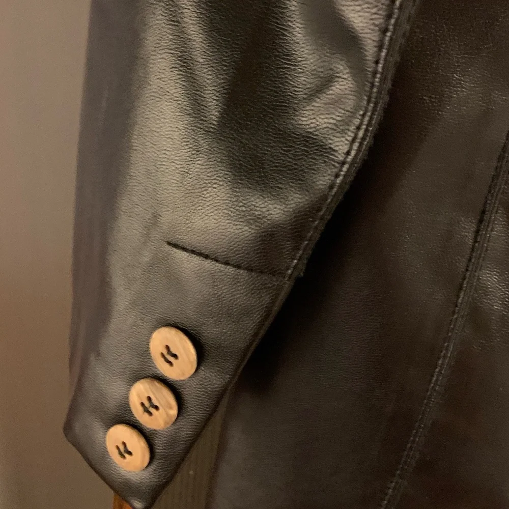 SOLD OUT RARE Nanushka Cancun Leather Blazer in Black Medium Never Worn - Picture 4 of 5